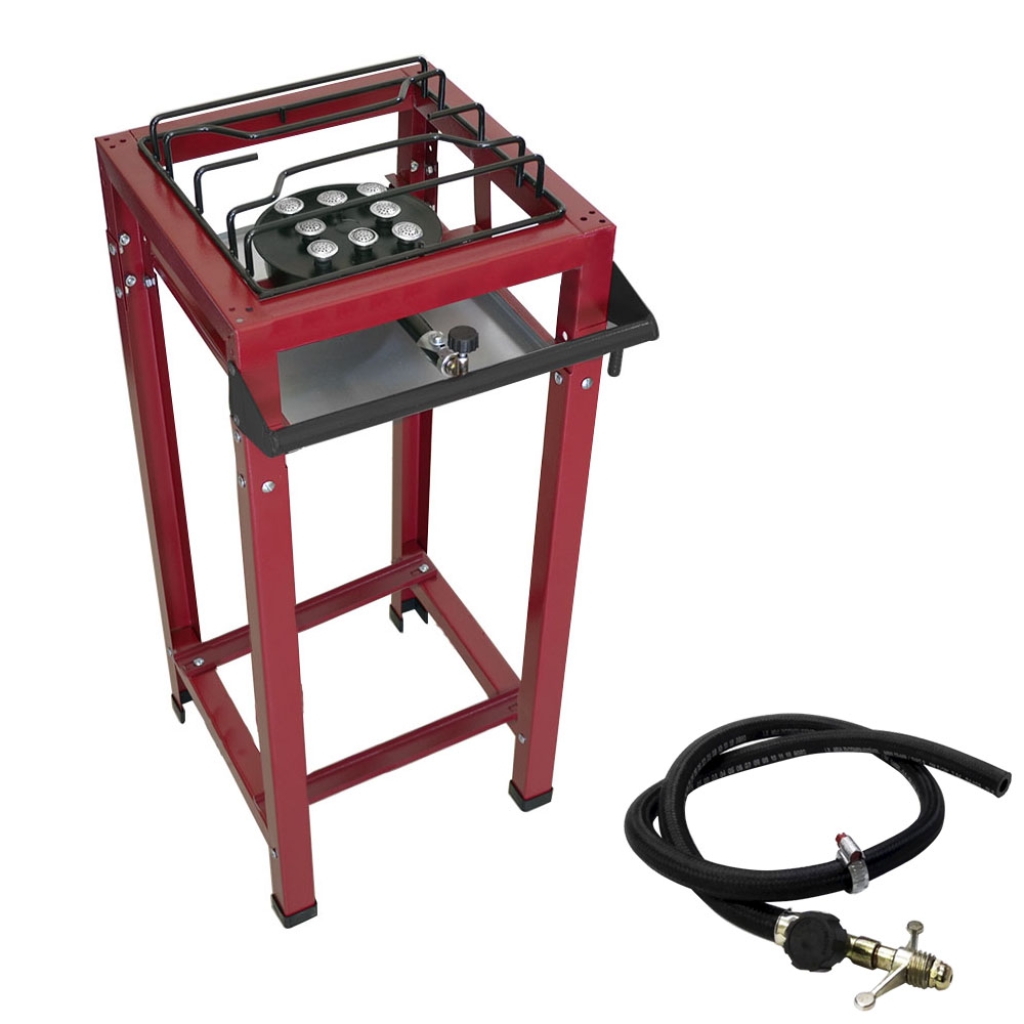 Fogão semi industrial grande alta pressão 1 boca alto com mangueira