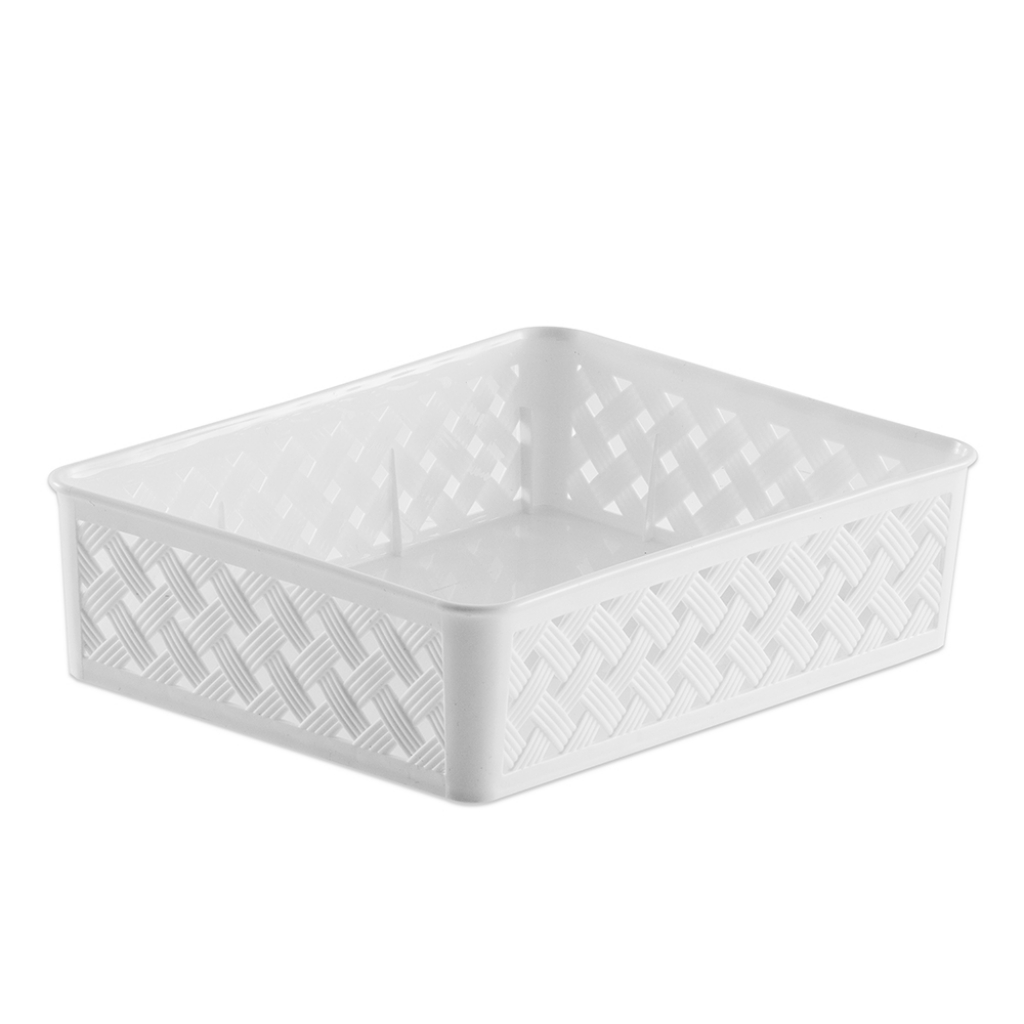 Cesto organizador rattan branco 24X19X6,5 823